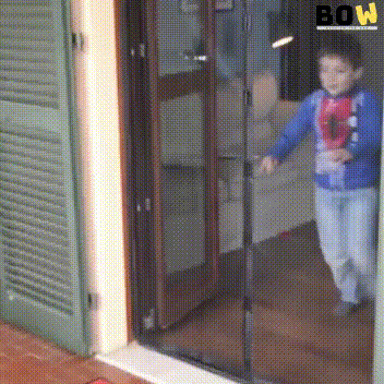 bambino apre zanzariera